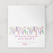 Lila Boho Wedding Feather Indianeramerikaner Platzkarte (Außenseite Aufgefaltet)