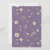 Lila Boho Wildblume Brautparty Elegante Einladung (Rückseite)