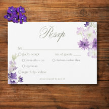 Lila Boho Wildblumen Weißes Hochzeitessen