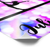 Lila Bokeh Blast Gymnastik Beam Personalisiert Fotodruck (Ecke)