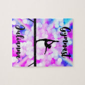 Lila Bokeh Blast Gymnastik Beam Personalisiert Puzzle (Horizontal)