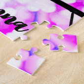 Lila Bokeh Blast Gymnastik Beam Personalisiert Puzzle (Seite)