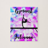 Lila Bokeh Blast Gymnastik Beam Personalisiert Puzzle (Vertikal)