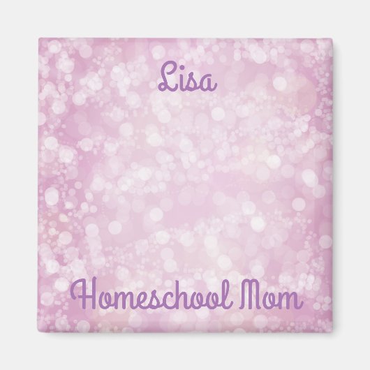 Lila Bokeh Homeschool Mama Magnet (Vorne)