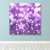 Lila Bokeh Imitate Glitzer & Stars Leinwanddruck (Insitu (Holzboden))