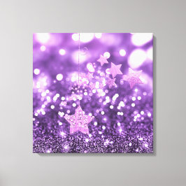 Lila Bokeh Imitate Glitzer & Stars Leinwanddruck