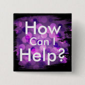 Lila Bokeh-Lampen Pinstrich-Platz Button (Vorderseite)