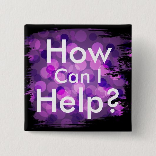 Lila Bokeh-Lampen Pinstrich-Platz Button (Vorderseite)