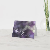 Lila Bokeh-Licht & Typografie 32 Danke