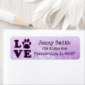 Lila Bokeh-Liebe Paw-Rücksendeadresse (Insitu)