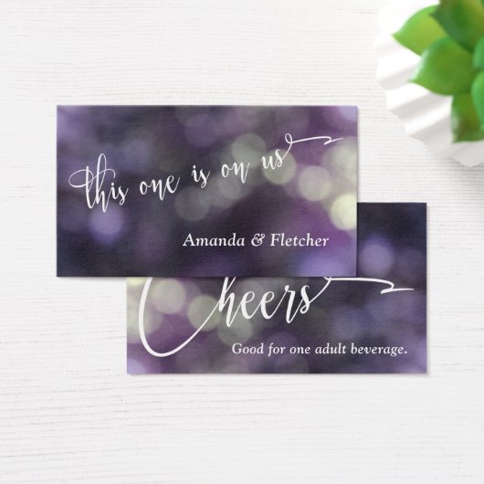 Lila Bokeh Light & Typografie 32 Trinkkarten (Schreibtisch)