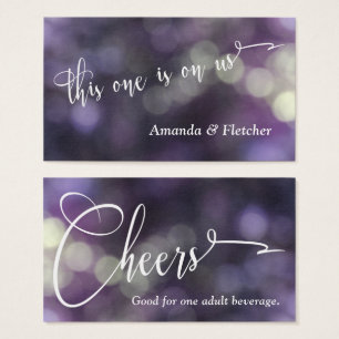 Lila Bokeh Light & Typografie 32 Trinkkarten