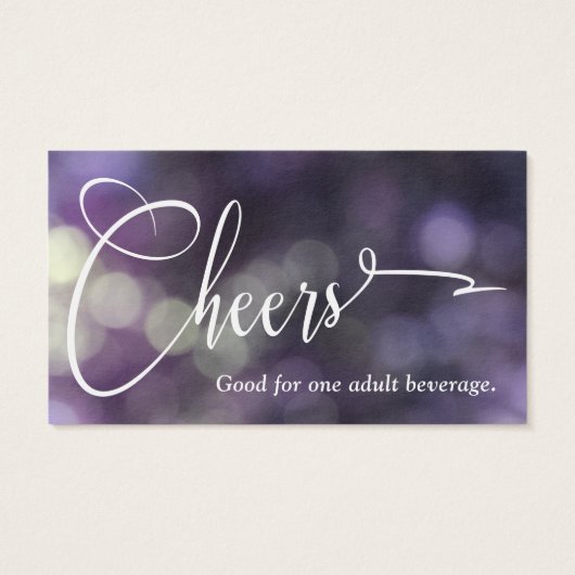 Lila Bokeh Light & Typografie 32 Trinkkarten (Rückseite)