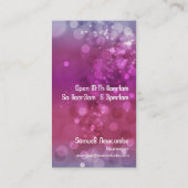 Lila Bokeh Martini Bar-Barkeeper Visitenkarte (Rückseite)