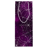 LILA BOKEH MIT SILVER SPIDER WEBS GESCHENKTÜTE FÜR WEINFLASCHEN (Rückseite)
