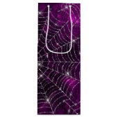 LILA BOKEH MIT SILVER SPIDER WEBS GESCHENKTÜTE FÜR WEINFLASCHEN (Vorderseite)