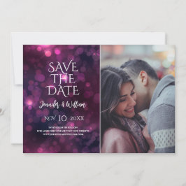 Lila Bokeh Sparkle Design Hochzeit speichern das D Save The Date