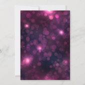 Lila Bokeh Sparkle Silver String Lights Hochzeit Einladung (Rückseite)