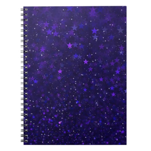 Lila Bokeh Stars Notizblock (Vorderseite)