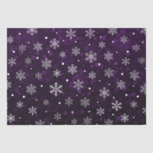 Lila Bokeh und Silberfolie Weihnachts-Schneeflocke Seidenpapier