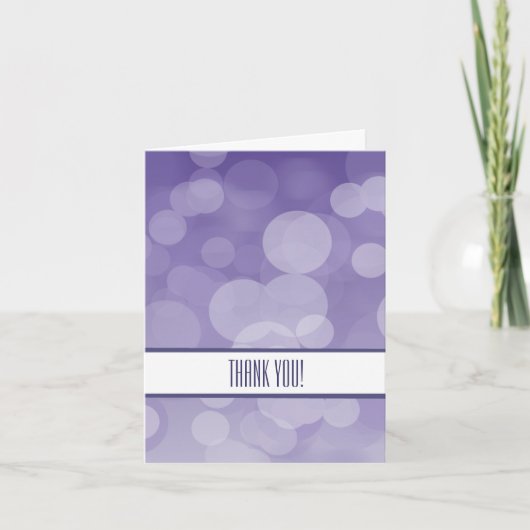 Lila Bokeh Vielen Dank Dankeskarte (Vorderseite)