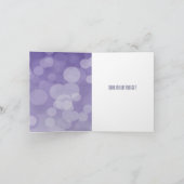 Lila Bokeh Vielen Dank Dankeskarte (Innenseite)