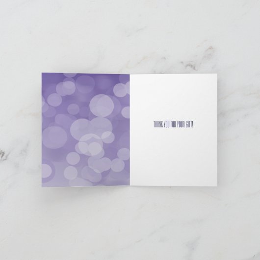Lila Bokeh Vielen Dank Dankeskarte (Innenseite)