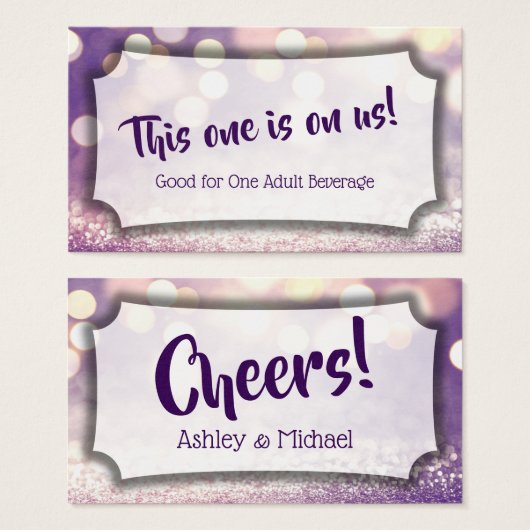 Lila Bokeh Wedding & Event Drinks (Vorne & Hinten)