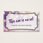 Lila Bokeh Wedding & Event Drinks (Vorderseite)