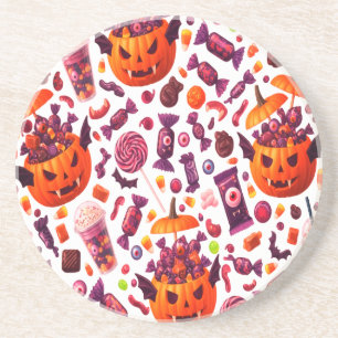 Lila Bonbons für Dracula Gothic Halloween Getränkeuntersetzer