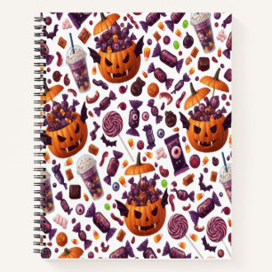Lila Bonbons für Dracula Gothic Halloween Notizblock