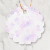 Lila Book Stack Wildblumen Butterfets Script Geschenkanhänger (Rückseite)