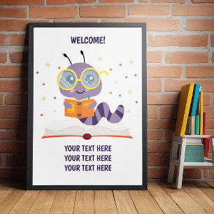Lila Bookworm Poster