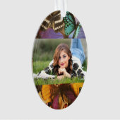 lila borange-farbiger tropischer Schmetterling Ornament (Vorderseite)