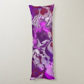 Lila Bordeaux abstrakte Flüssigkeit Art Seitenschläferkissen (Rückseite (Vertikal))