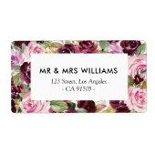 lila Bordeaux-Blumenbezugslabel (Vorne)