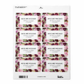 lila Bordeaux-Blumenbezugslabel (Vorne)