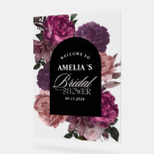 Lila bordeauxfarbenes Brautparty Empfang Acrylschild (Winkel)