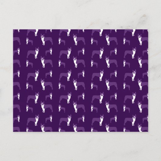 Lila Bostoner Terrier Postkarte (Vorderseite)