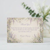 Lila Botanical Vintage Dankeskarte (Stehend Vorderseite)
