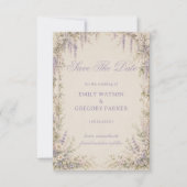 Lila Botanical Vintage Save The Date (Vorderseite)