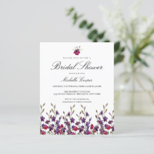 Lila Botanische Brautdusche Einladung