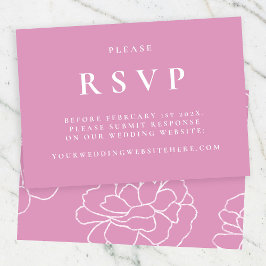 Lila botanische Elegant Wedding RSVP Card