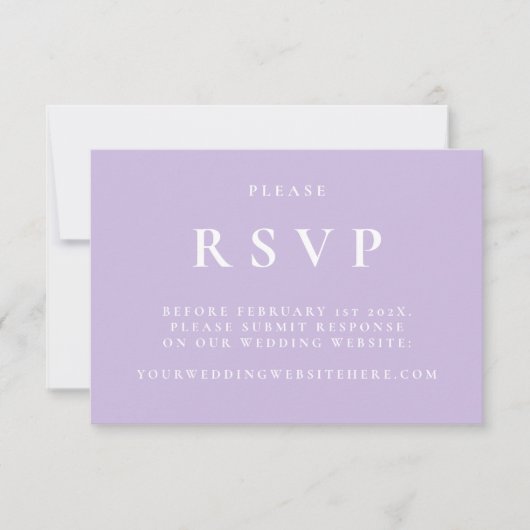 Lila botanische Elegant Wedding RSVP Card (Vorderseite)