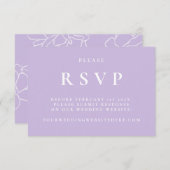 Lila botanische Elegant Wedding RSVP Card (Vorne/Hinten)
