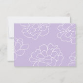 Lila botanische Elegant Wedding RSVP Card Karte (Rückseite)