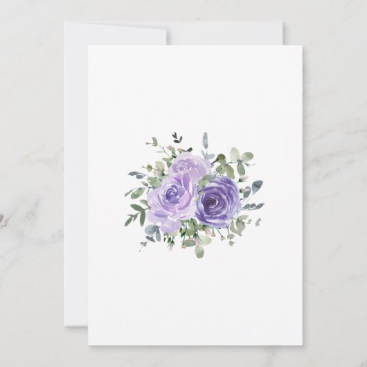 Lila botanische Engagement-Partei in trostloser Ro Einladung (Rückseite)