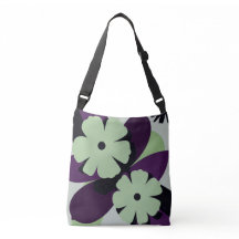 Lila Botanische Florale Tragetasche – Modernes Des