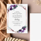 Lila botanische Hochzeit Einladung