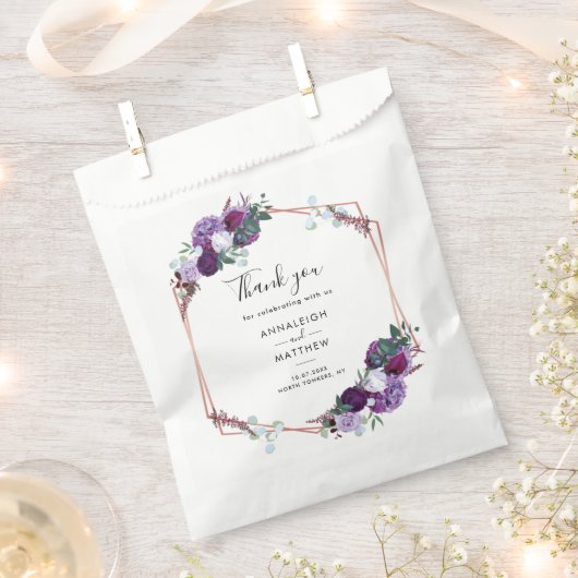 Lila botanische Hochzeit Geschenktütchen (Ausgeschnitten)